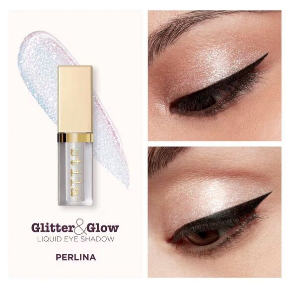 Stila Glitter & Glow Liquid Eye Shadow In Perlina Full Size NIB - Picture 4 of 8
